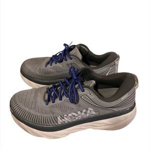 Hoka One One M Bondi 7 Wide sz 11.5 2E Running Shoe Style 1110530WDDS Blue Laces